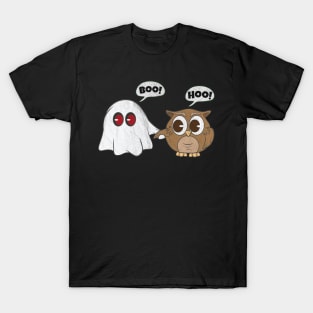 Boo Hoo Owl Ghost Halloween Cute Best Friend T-Shirt